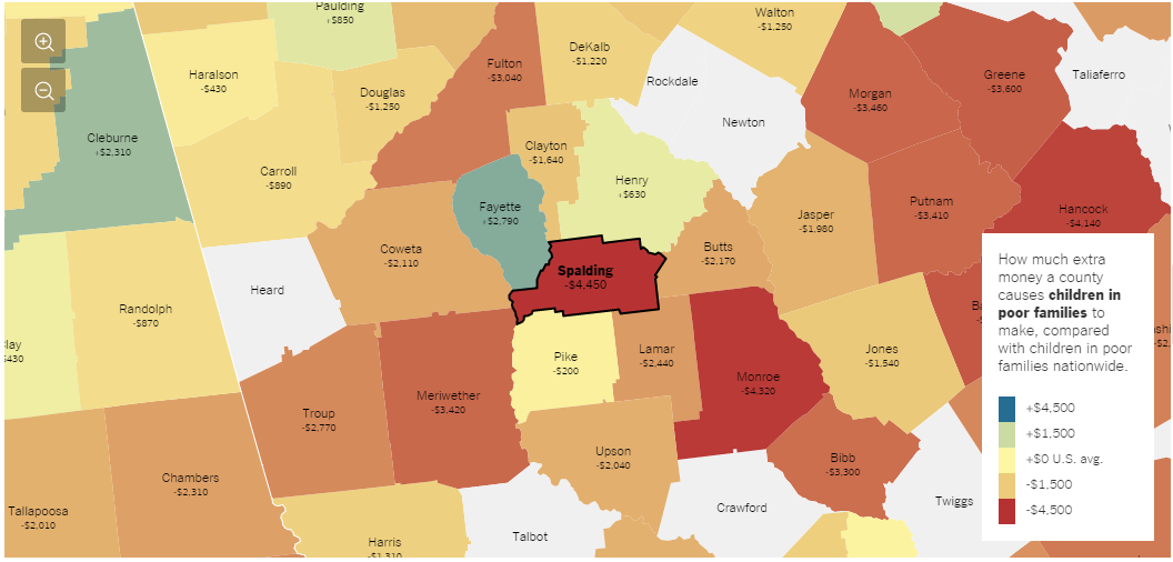 Map of Spalding, GA
